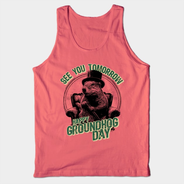 Happy Groundhog Day Tank Top by All-About-Words